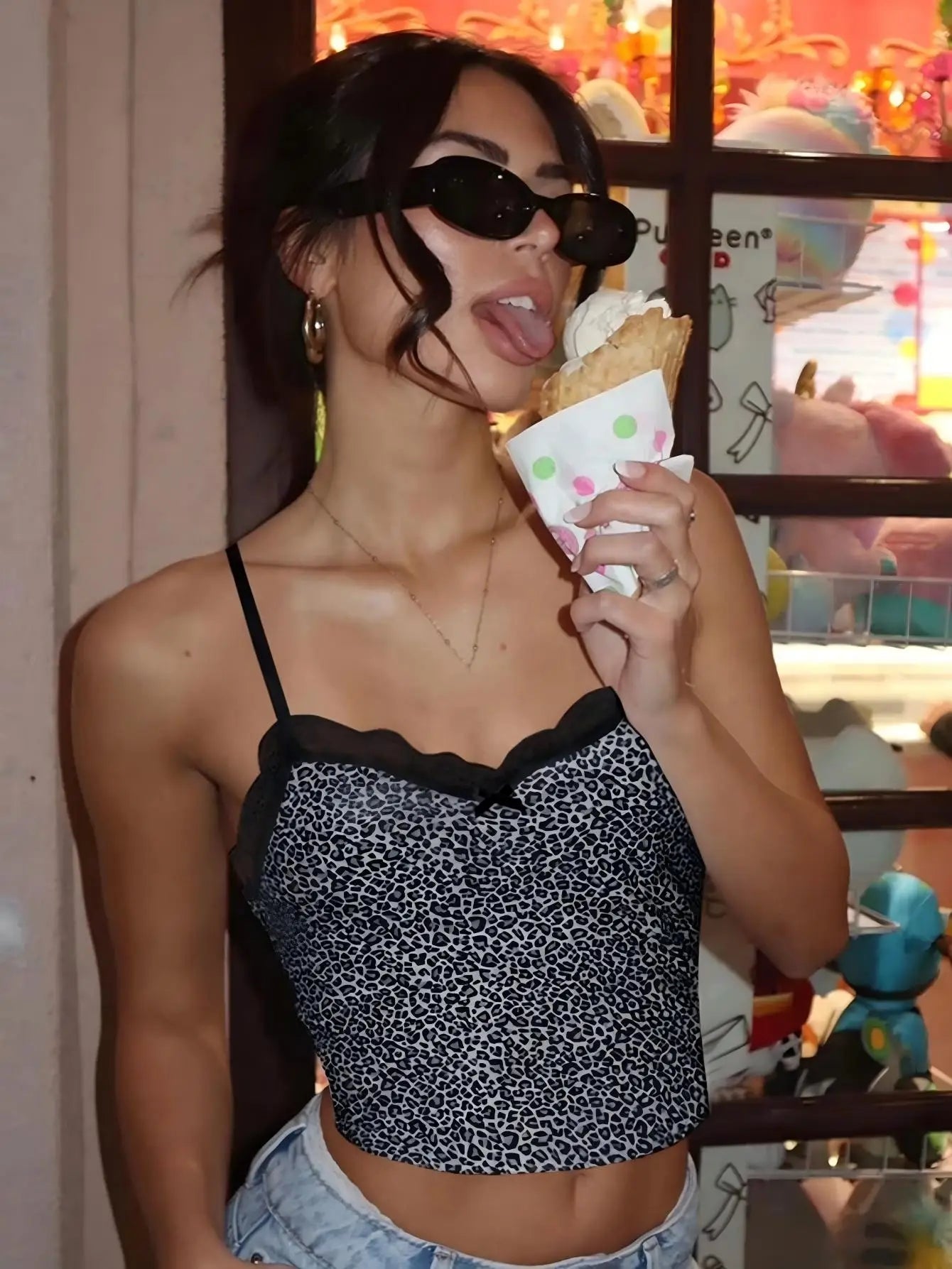 born to be wild leopard cami